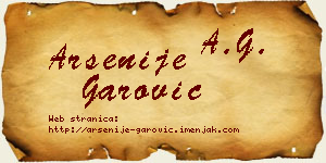 Arsenije Garović vizit kartica